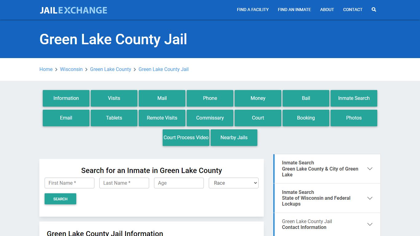 Green Lake County Jail Roster Lookup, WI, Inmate Search